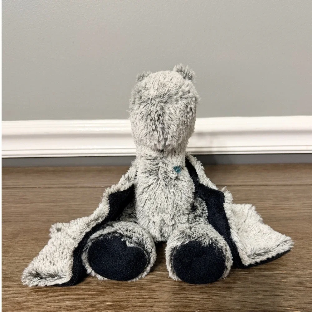 Grey Dragon Plush Stuffed Animal Winged Mythical Creature Teal Heart Grey Black